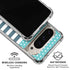 Polka Dots and Stripes Heart in Blue Pixel 9/9 Pro Clear Case